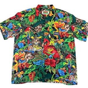 Banana Jack Honolulu Hawaiian Shirt Jungle Animal Print Tropical XL
